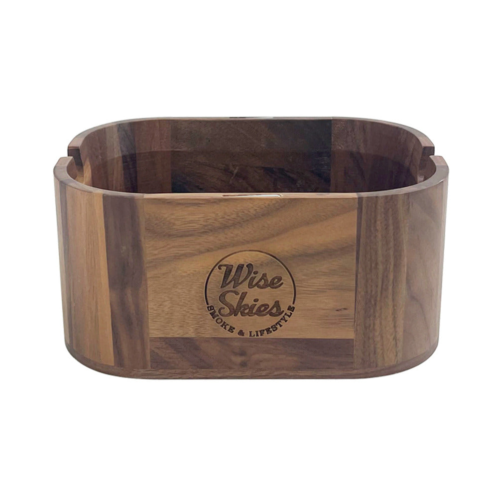 Wise Skies Walnut Small Rolling Tray Magnetic Box