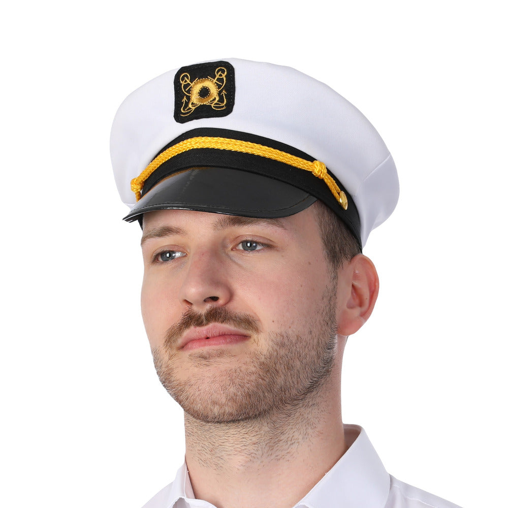 Captain Sailor Hat White Navy Sea Captain Fancy Dress Costume Accessory Party