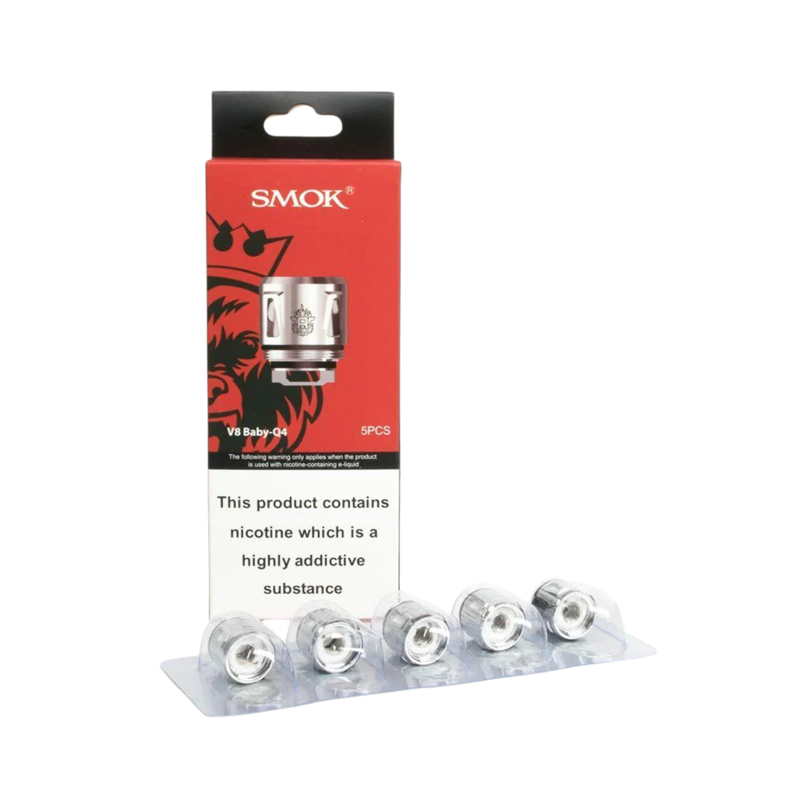 Smok V8 Baby Q4 Coils 0.4Ω Pack of 5 | Quad Coil 30-65W Replacement Heads