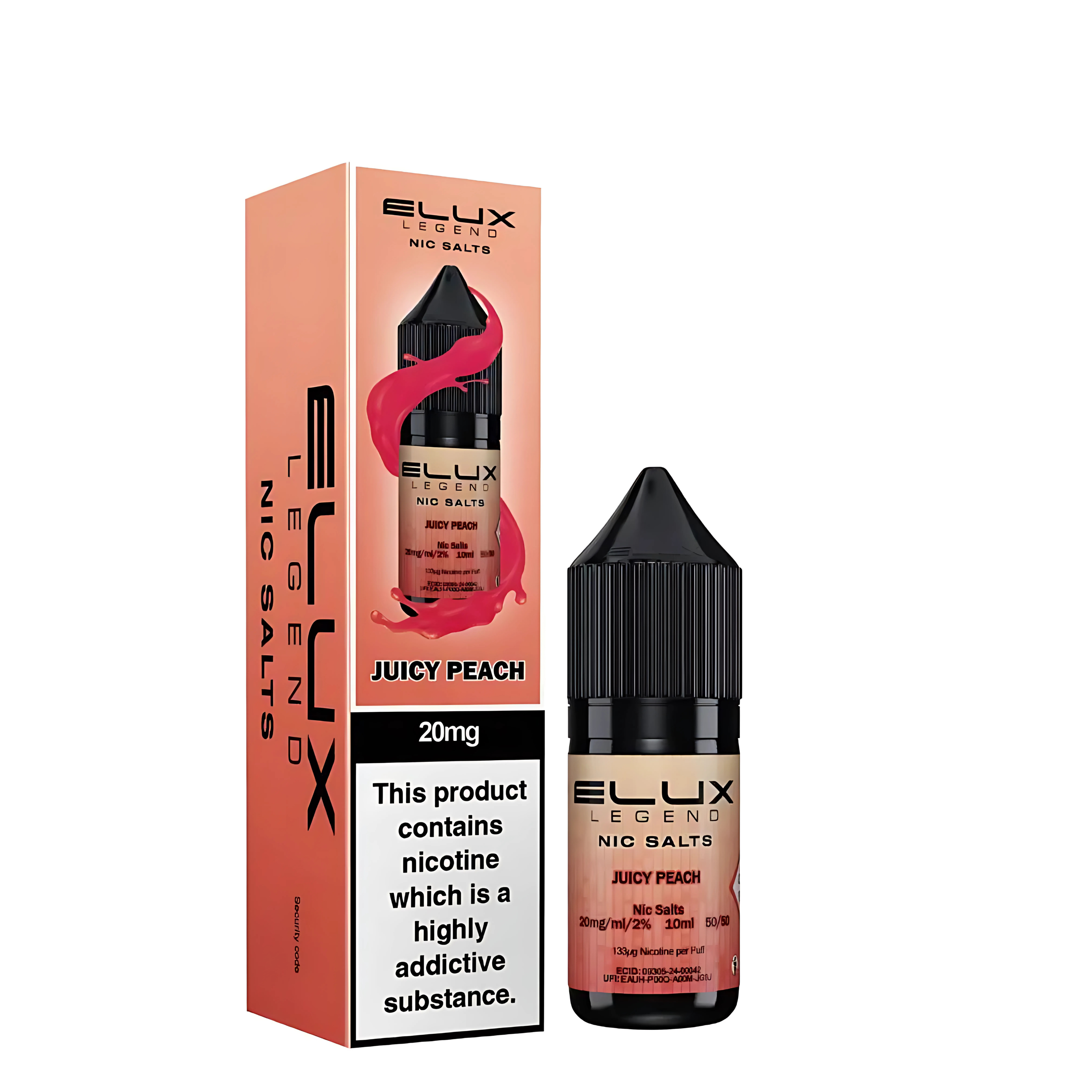 Juicy peach Nic Salt E-Liquid by E-lux