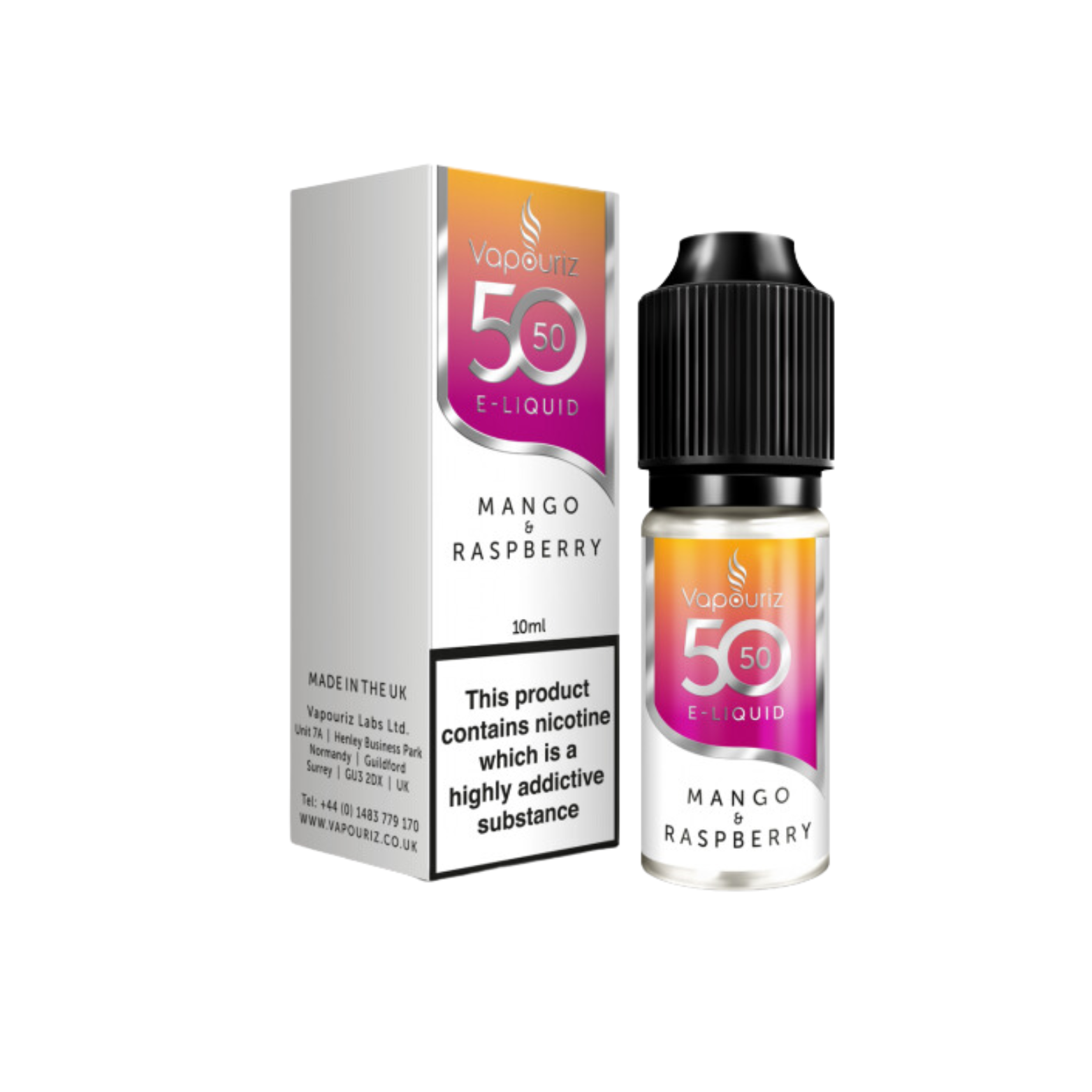 Mango & Raspberry 50_50 10ml E-liquid by Vapouriz