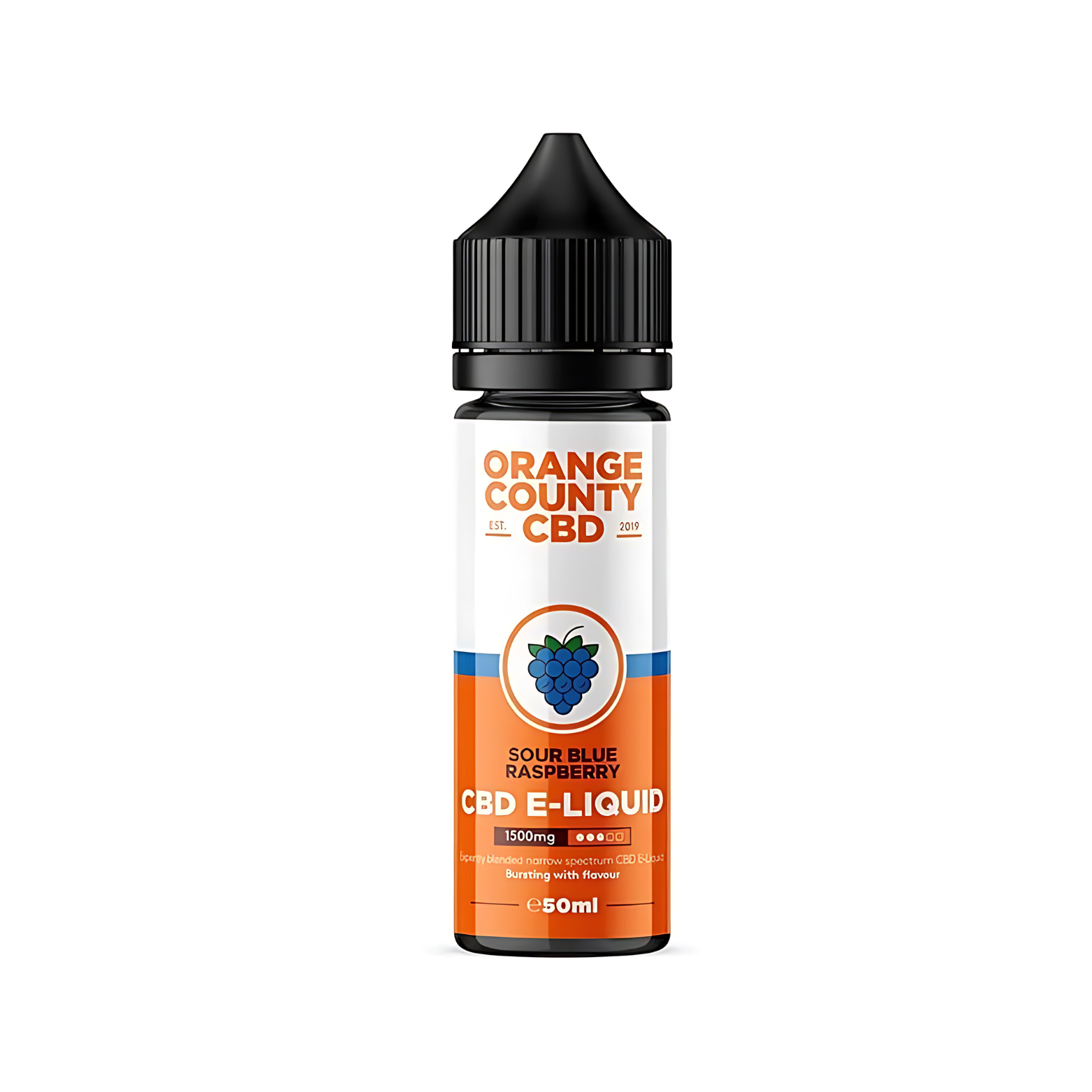 Sour Blue Raspberry 1500mg CBD 50ml E-liqud By Orange County