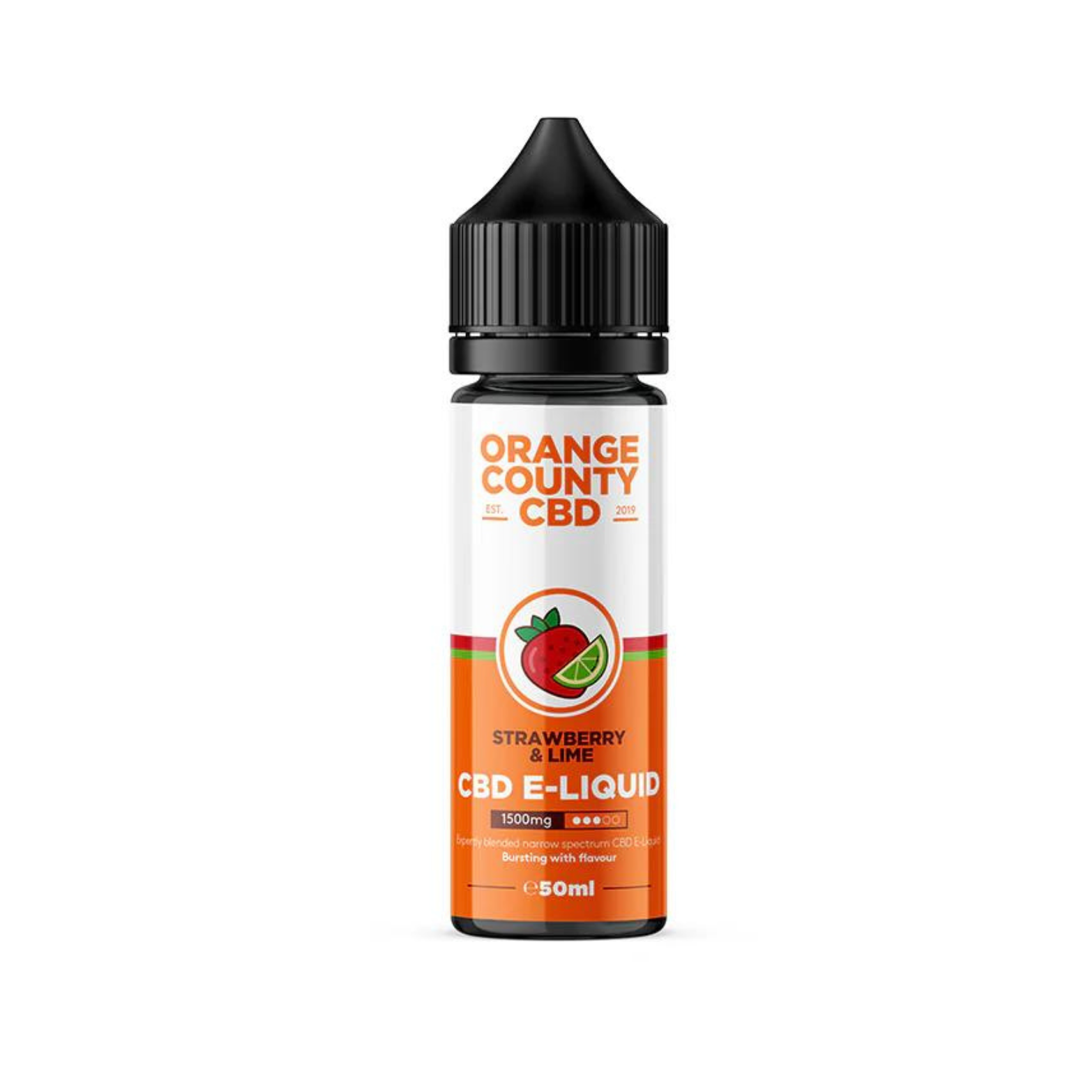 Strawberry & Lime 1500mg CBD 50ml E-liqud By Orange County