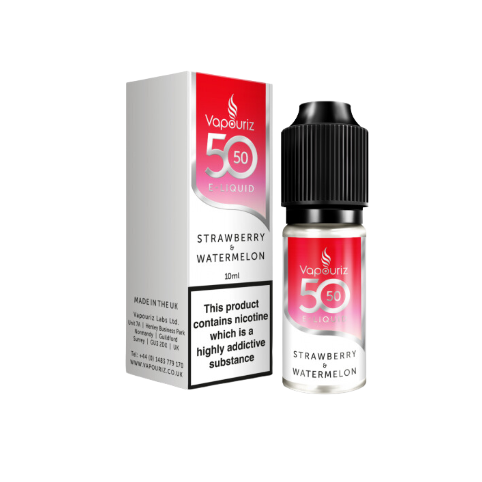 Strawberry & Watermelon 50_50 10ml E-liquid by Vapouriz