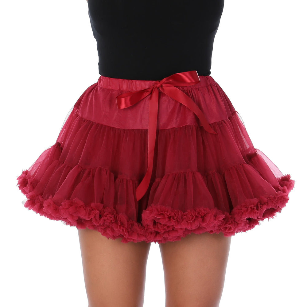 Luxury Burgundy Layered Tutu Skirt 80s Fancy Dress Hen Night Dance Party Costume