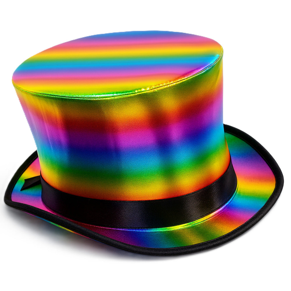 Rainbow Top Hat Pride Fancy Dress Festival Party Costume Accessory Colourful