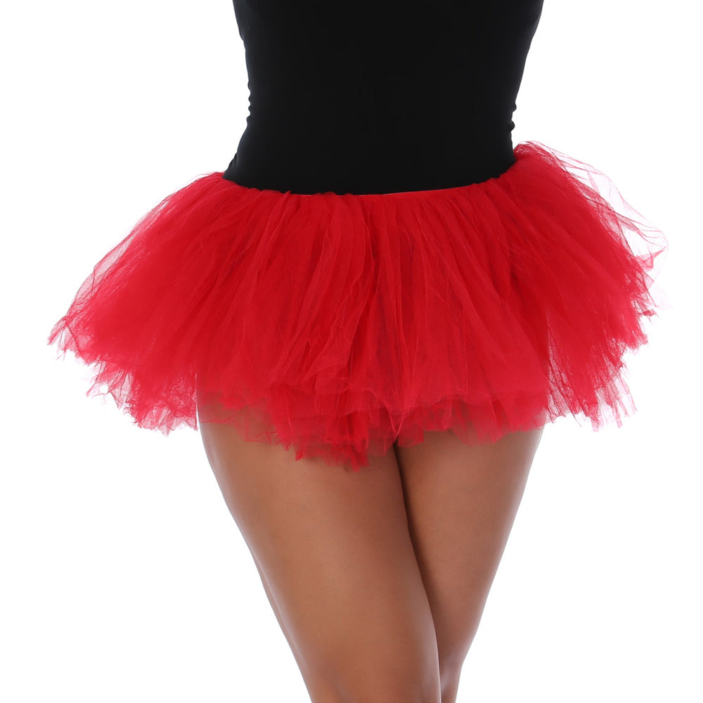 Five Layer Red Tutu Skirt 80s Fancy Dress Hen Night Dance Halloween Party Costume