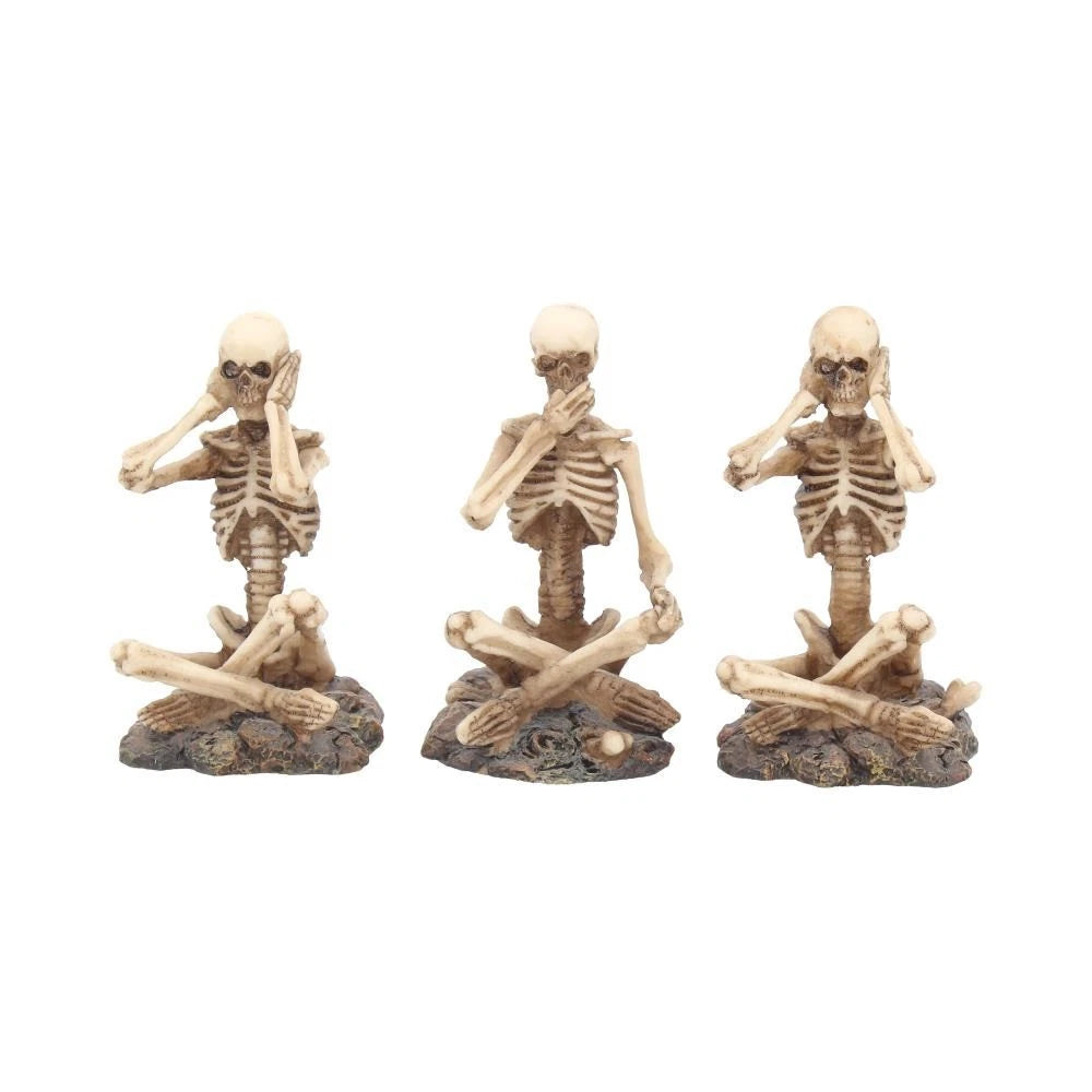 Nemesis Now See No, Hear No, Speak No Three Wise Skeletons Figurines 8.5cm
