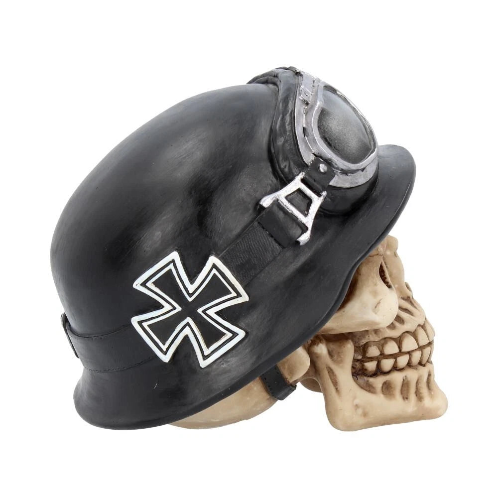 Nemesis Now Iron Cross Helmet and Goggles Biker Skull 15.5cm