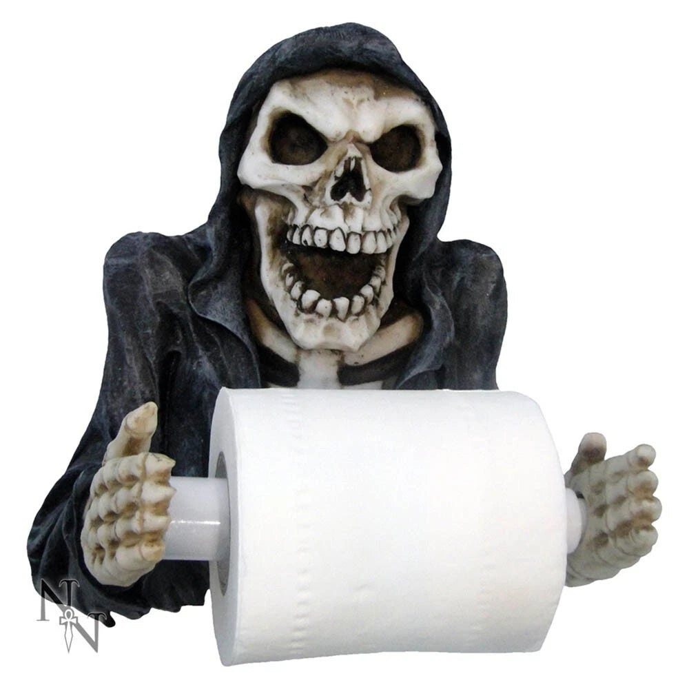 Nemesis Now Skeleton Grim Reapers Revenge Toilet Roll Paper Holder 26cm