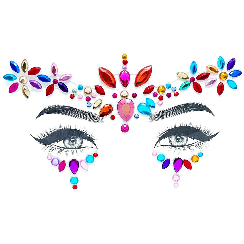Stylex Party Flower Face Gems Rainbow