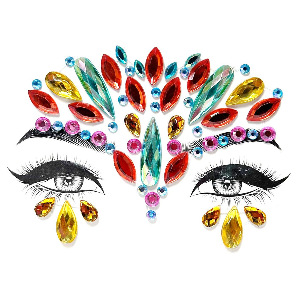 Stylex Party Teardrop Face Gems Rainbow