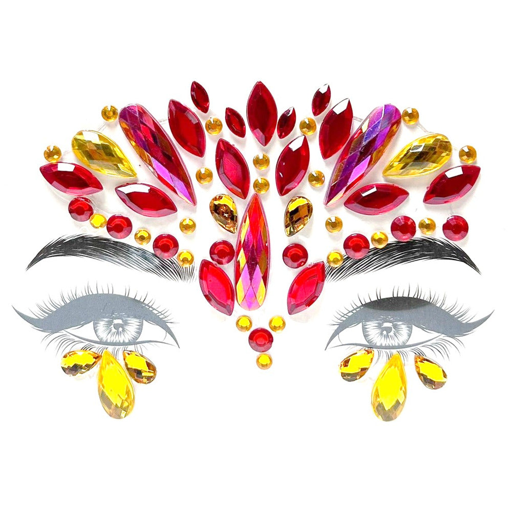 Stylex Party Teardrop Face Gems Red