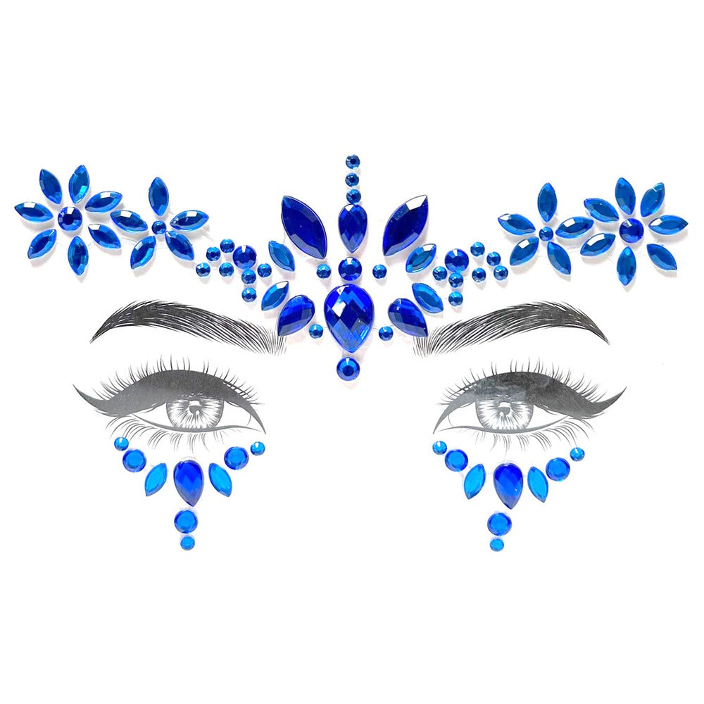 Stylex Party Flower Face Gems Blue