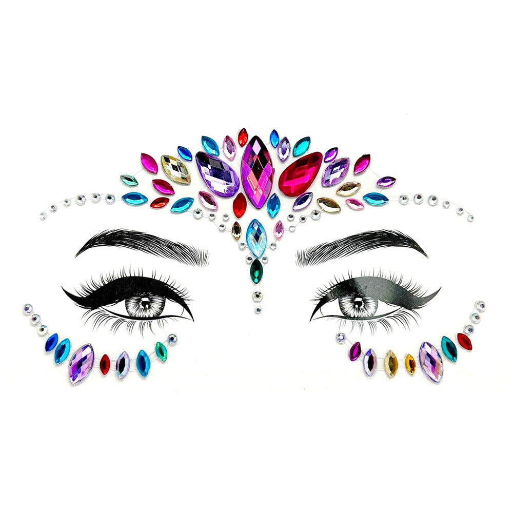 Stylex Party Bird Design Face Gems Rainbow