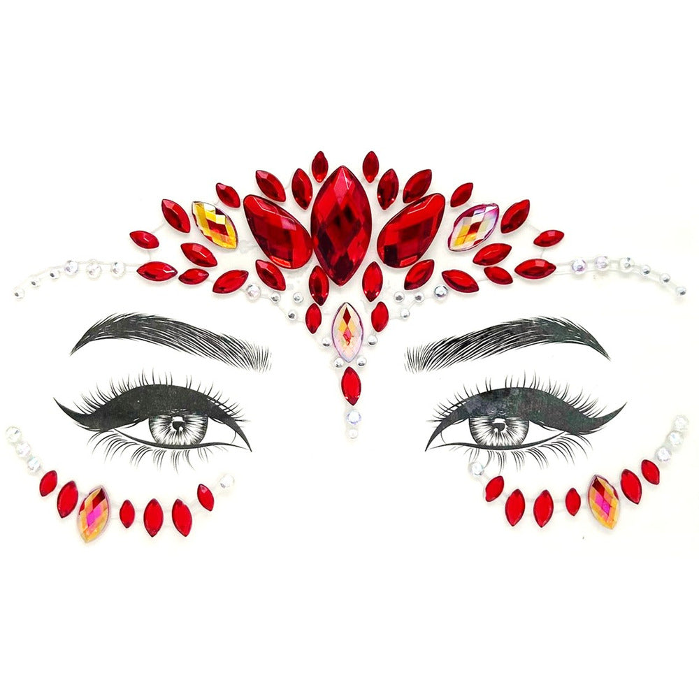 Stylex Party Bird Design Face Gems Red
