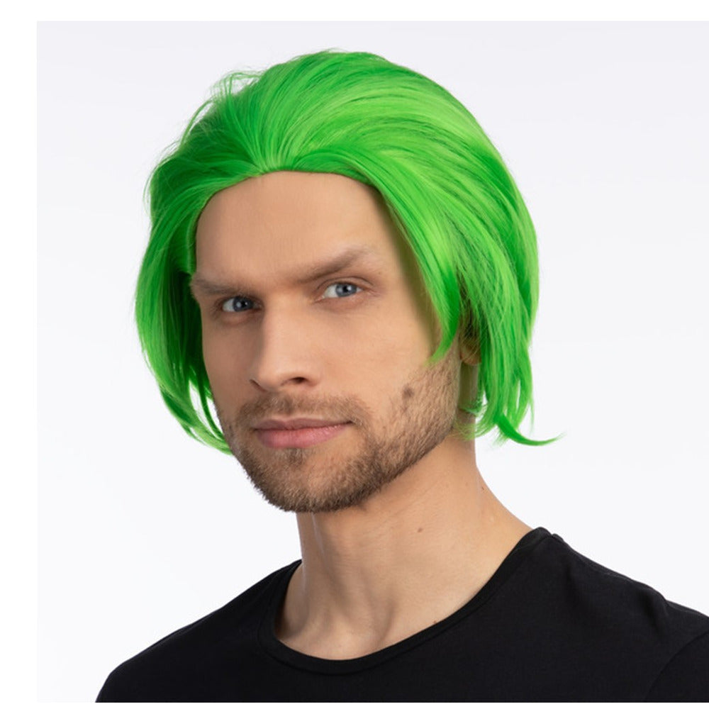 Green Villain Wig Short Cosplay Costume Fancy Dress Joker Clown Party Hair