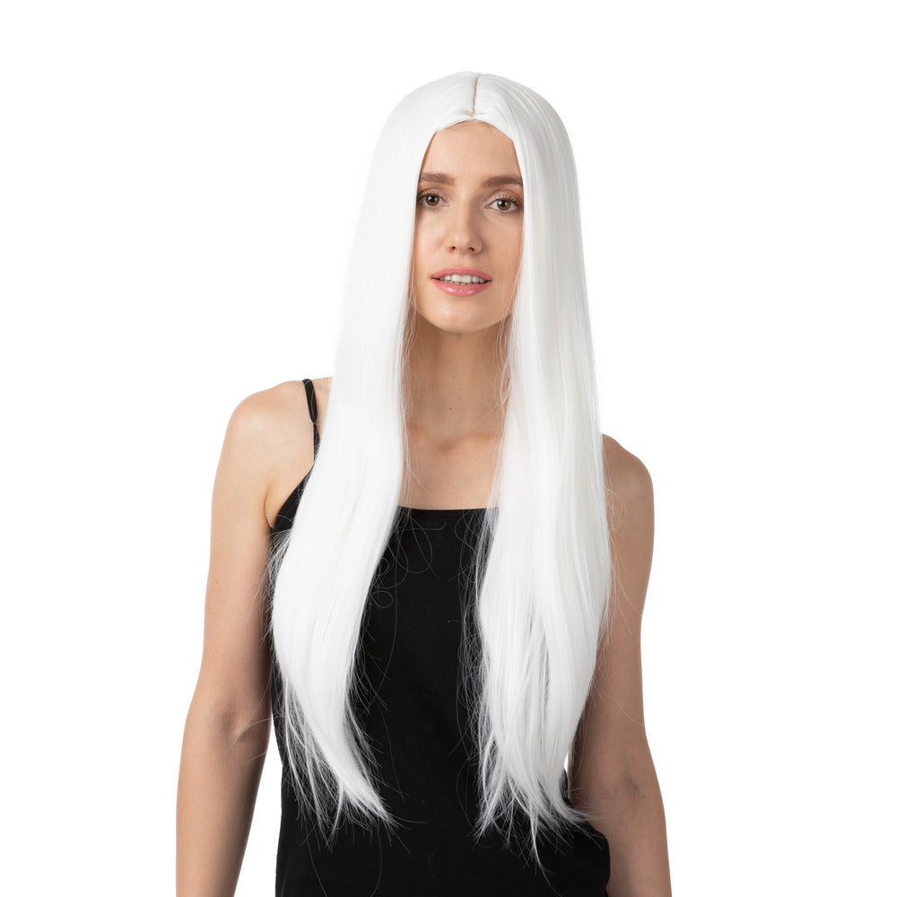 Long White Wig Fancy Dress Cosplay Halloween Costume Party Hair Accessory