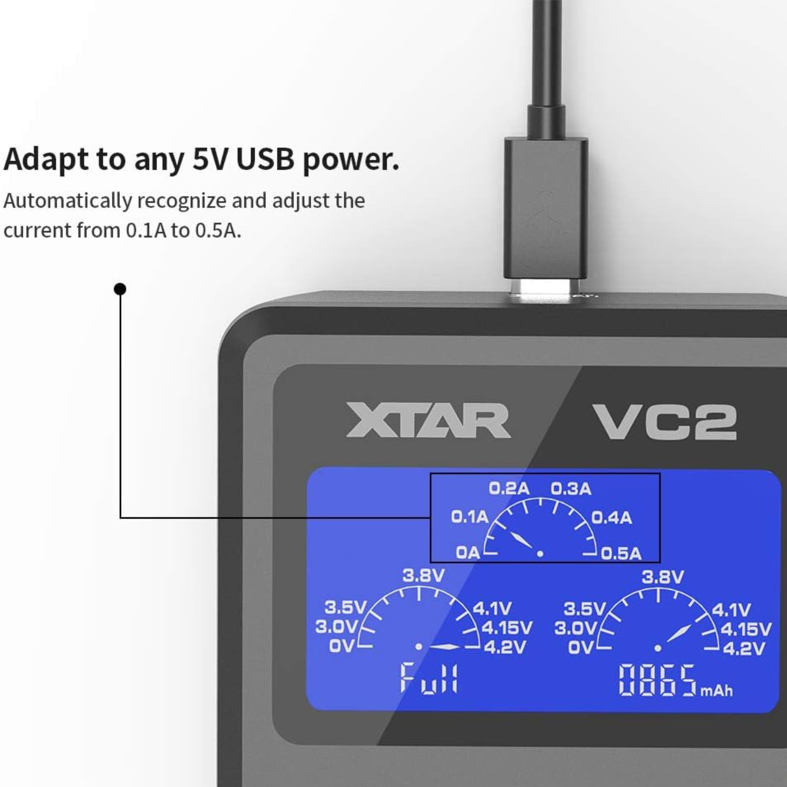 XTAR VC2 USB LCD Battery Charger