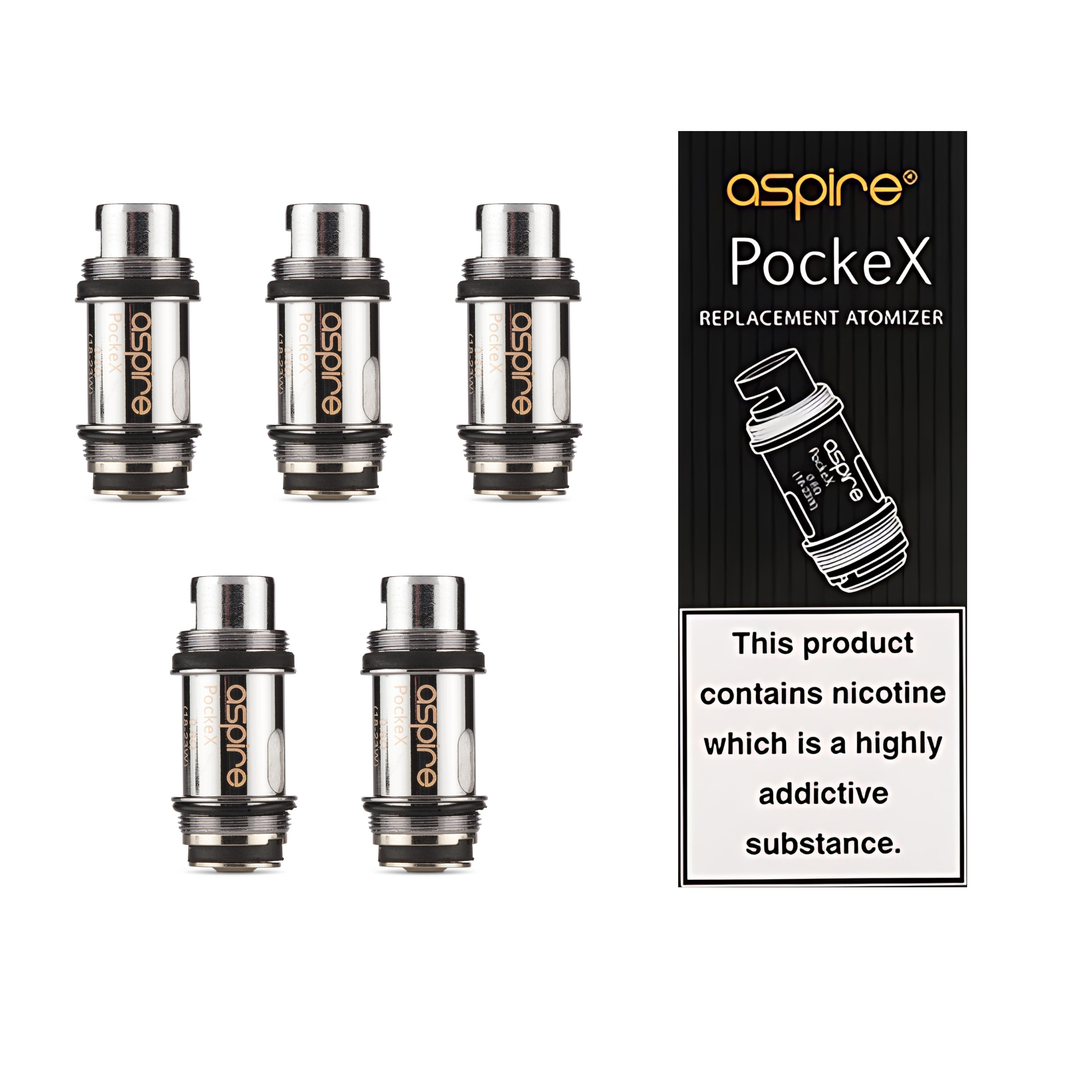 Aspire Pocke X Replacment Coils 5 Pack 0.6Ω