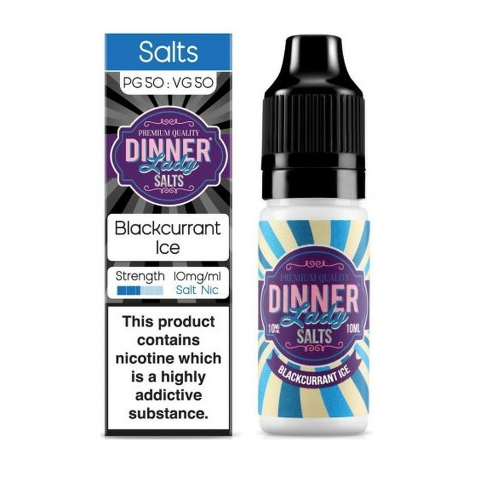 Blackcurrant Ice Nic Salt E-Liquid by Dinner Lady