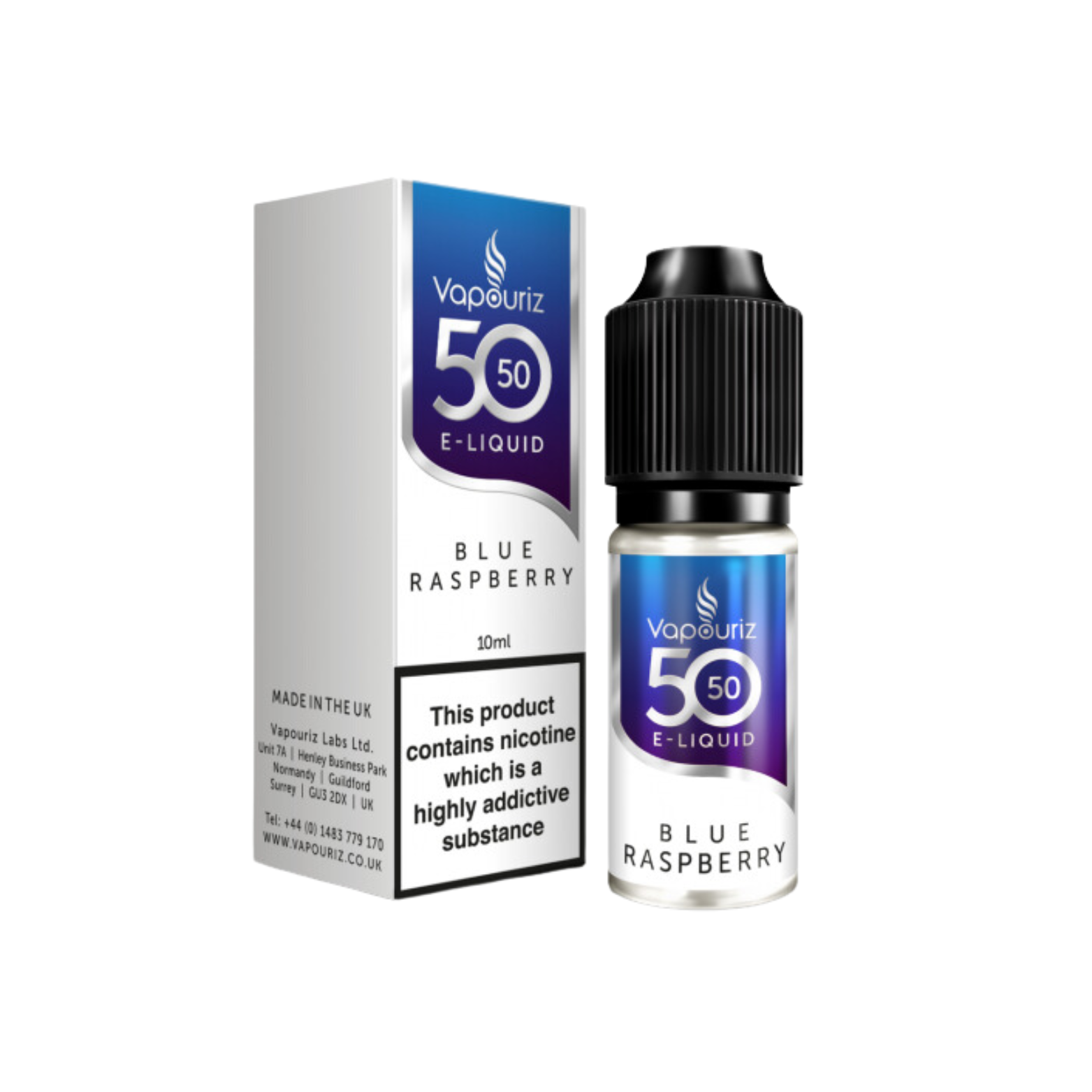 Blue Raspberry  50_50 10ml E-liquid by Vapouriz