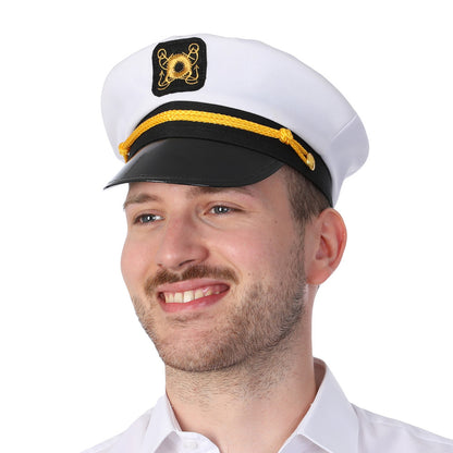 Captain Sailor Hat White Navy Sea Captain Fancy Dress Costume Accessory Party