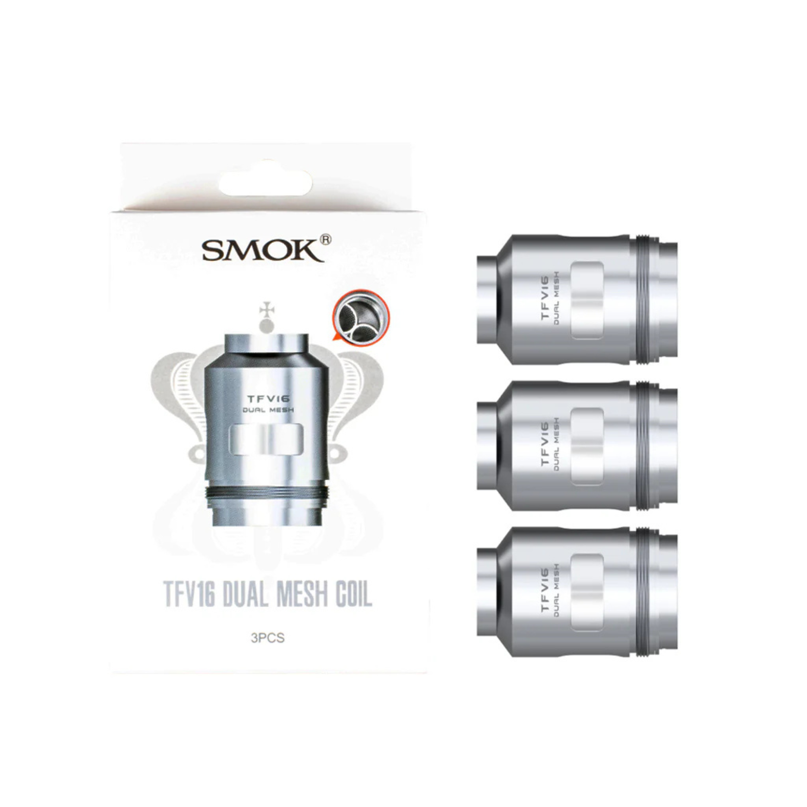 Smok TFV16 Dual Mesh Coils 0.12Ω Pack of 3 | Replacement Atomizer Heads