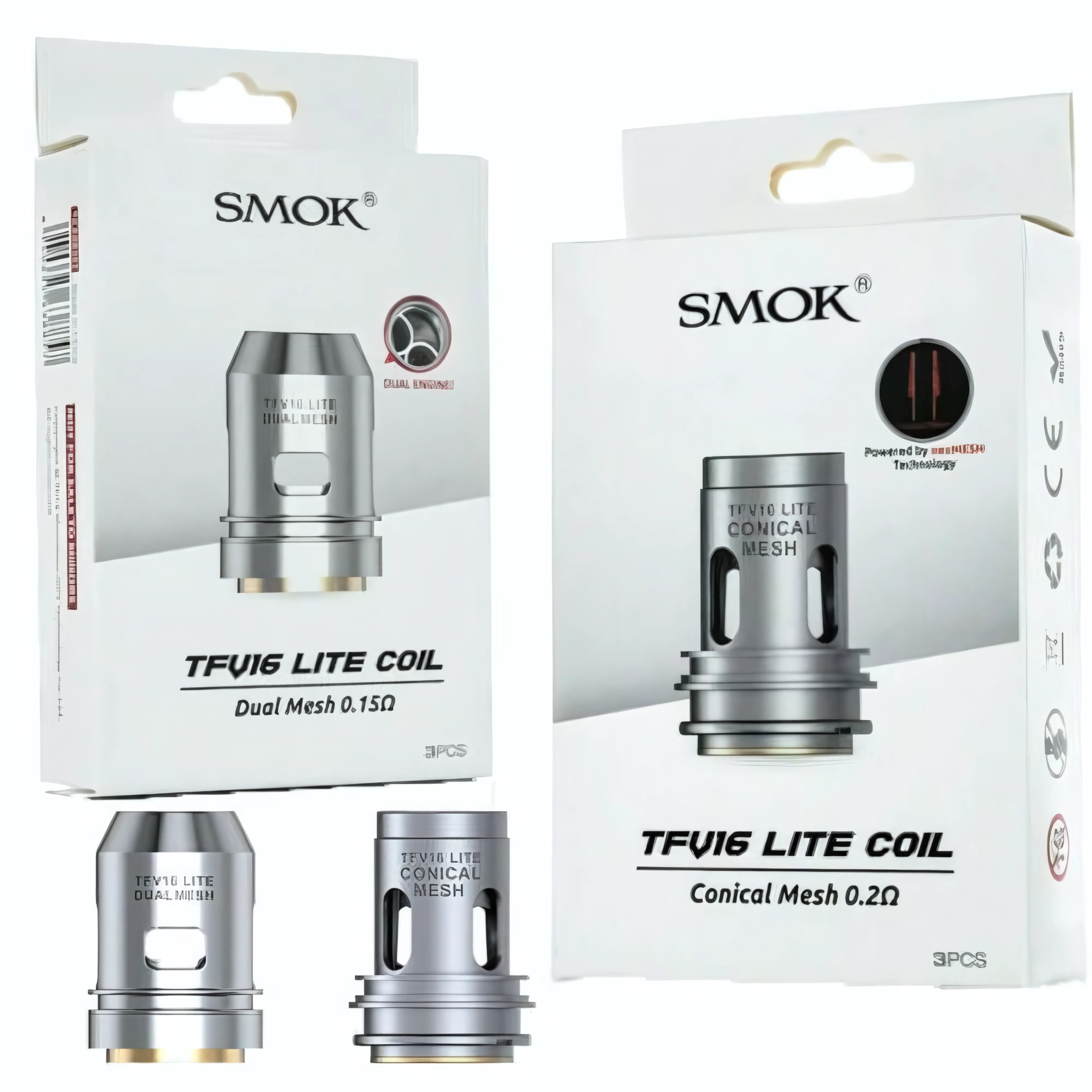 Smok TFV16 Lite Dual Mesh Coils 0.15Ω Pack of 3 | Replacement Atomizer Heads