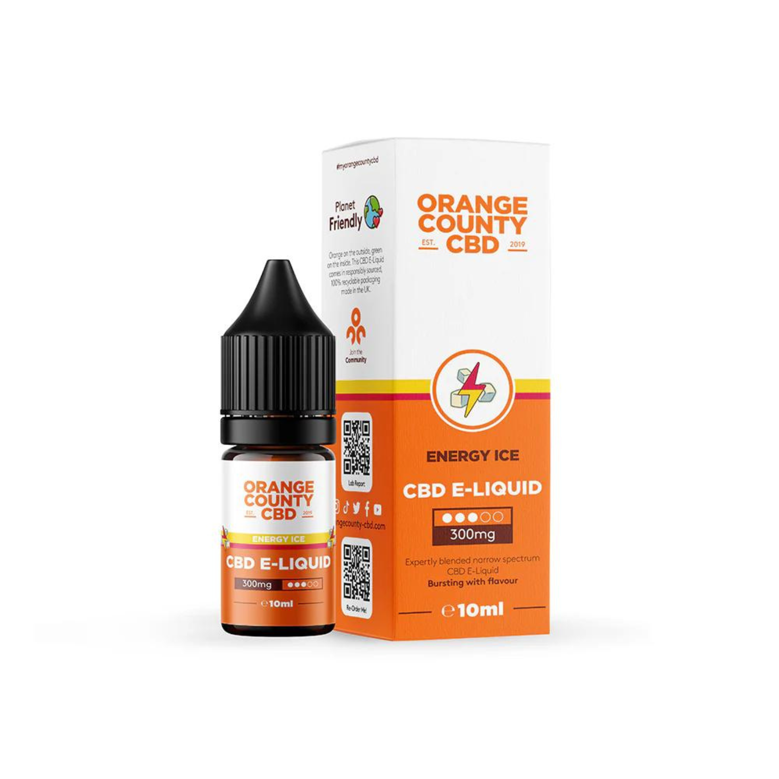 Energy Ice 300mg CBD 10ml E-liquid By Orange County