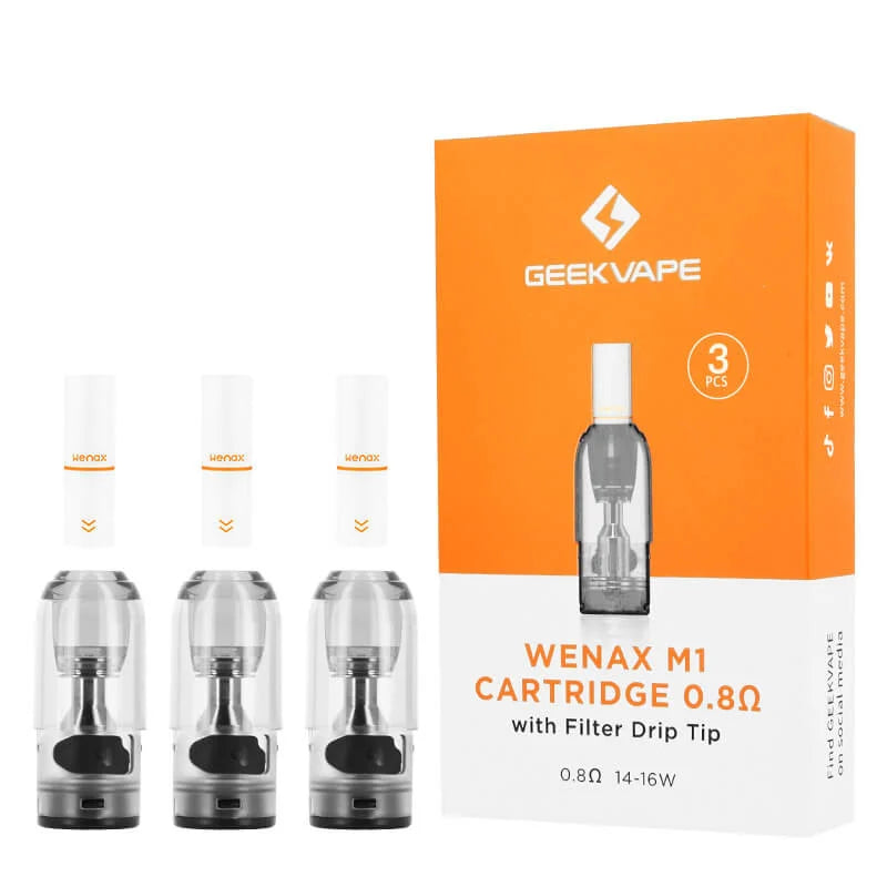 Geekvape M1 Cartridge Pods 2ml 0.8Ω Coil – Pack of 3 | Wenax M1 Replacement Pods