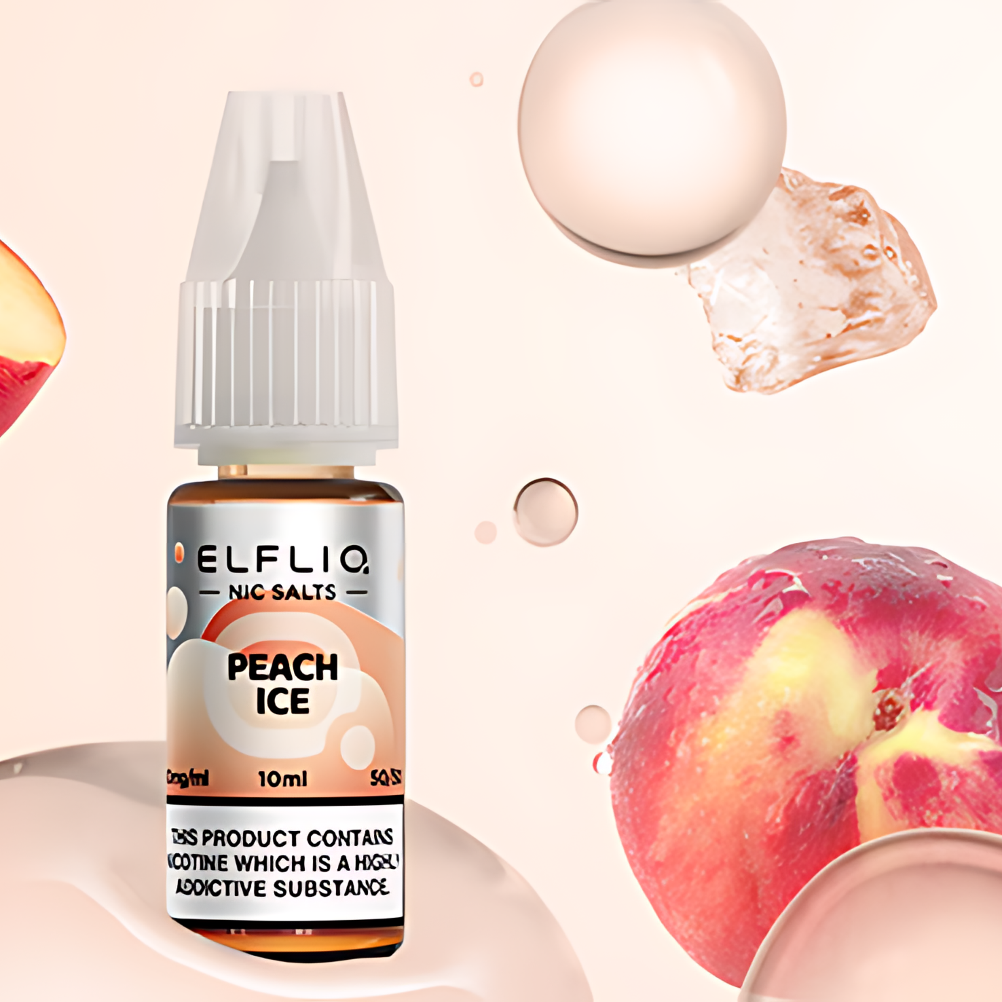 Peach Ice Nic Salt E-Liquid by Elfliq Elf Bar