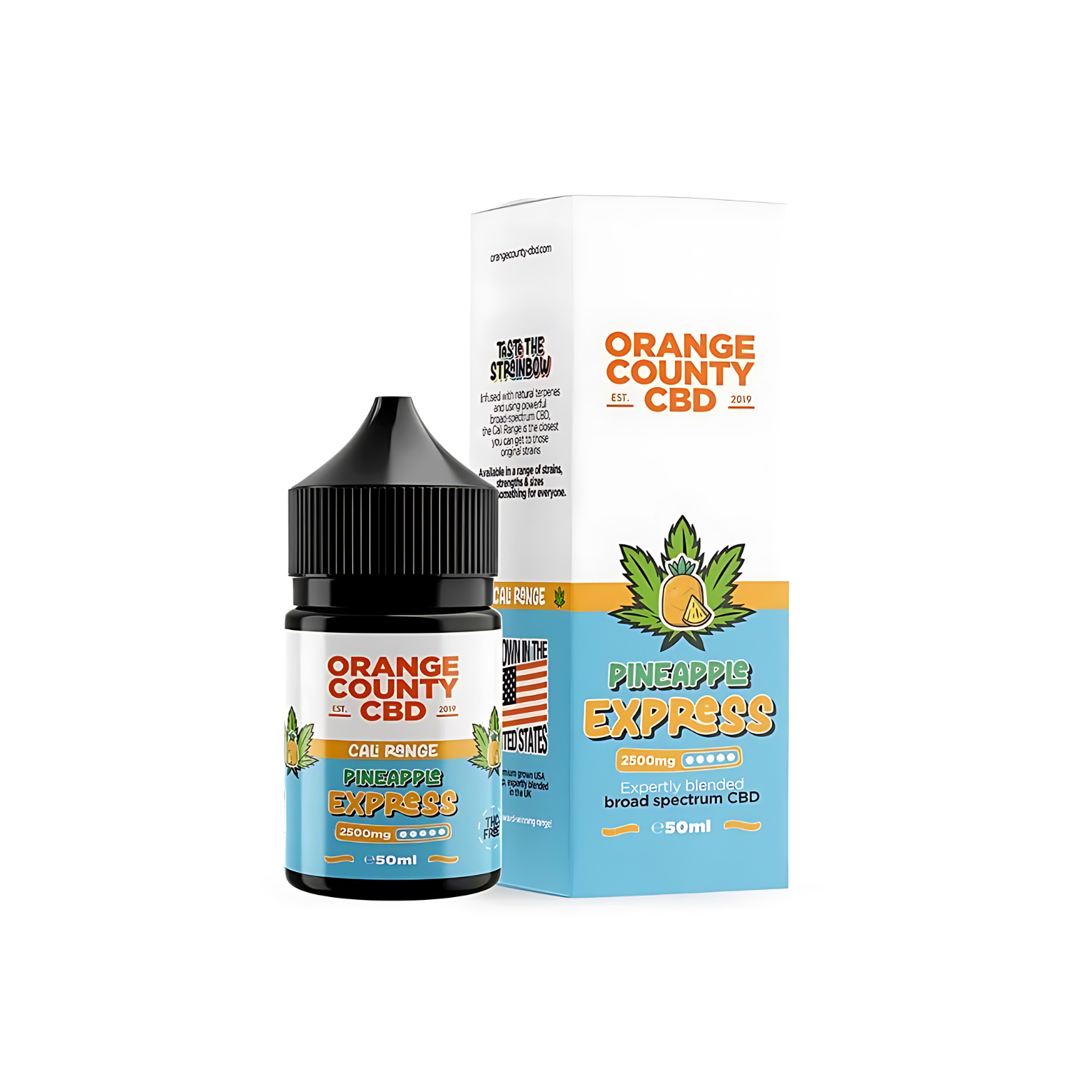 Pineapple Express 2500mg CBD 50ml E-liqud By Orange County