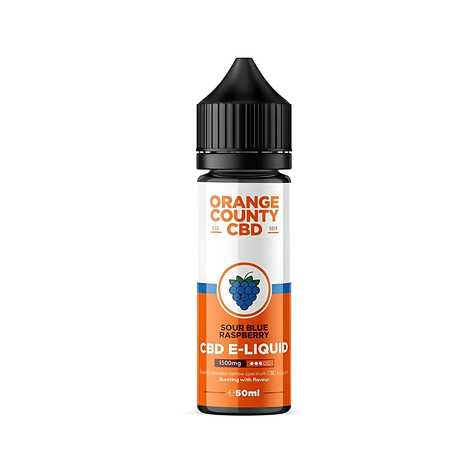 Sour Blue Raspberry 1500mg CBD 50ml  E-liqud By Orange County