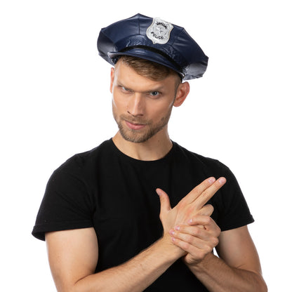 Special Police Hat Navy Cop Officer Unisex Fancy Dress Halloween Costume Accessory