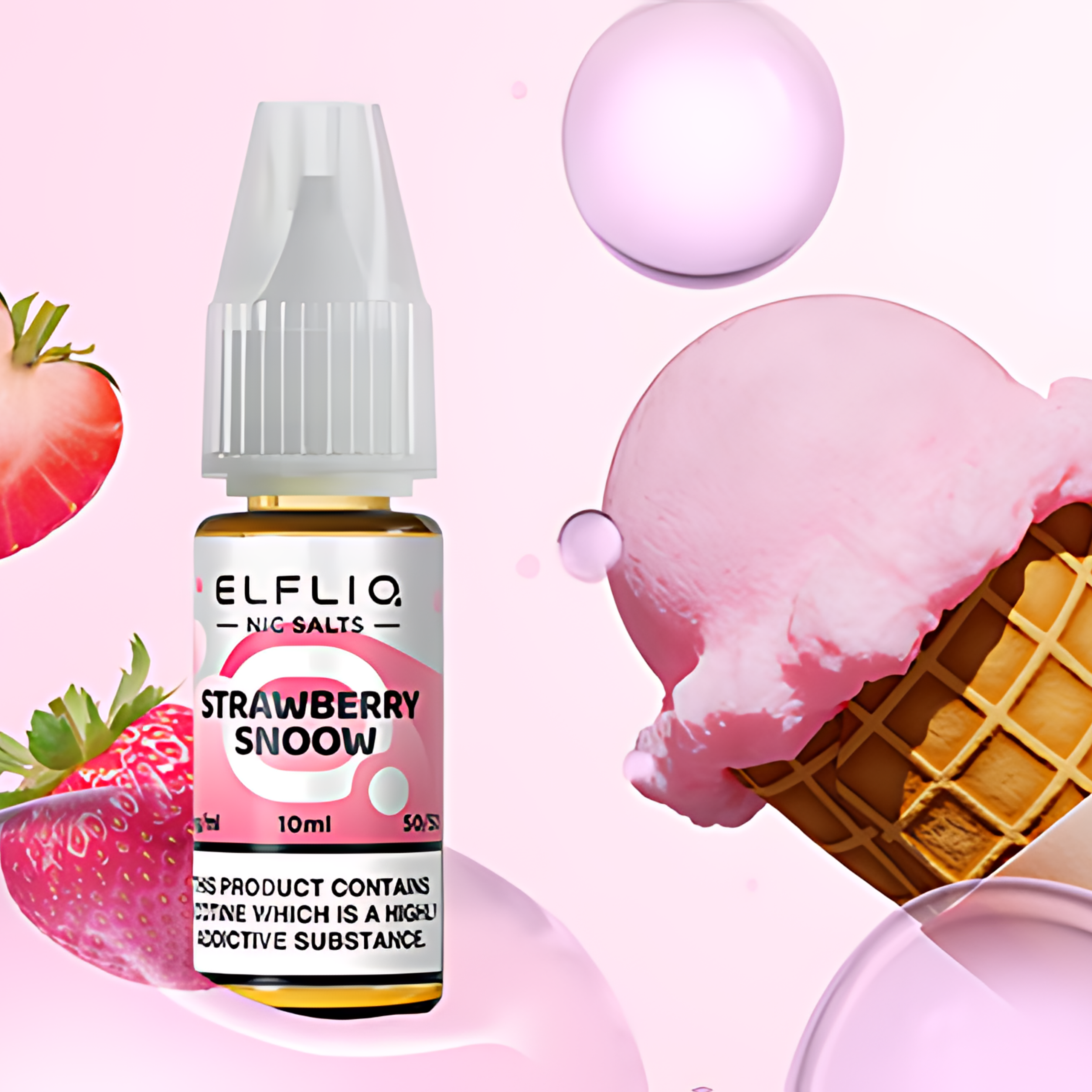 Strawberry Ice Cream Nic Salt E-Liquid by Elfliq Elf Bar