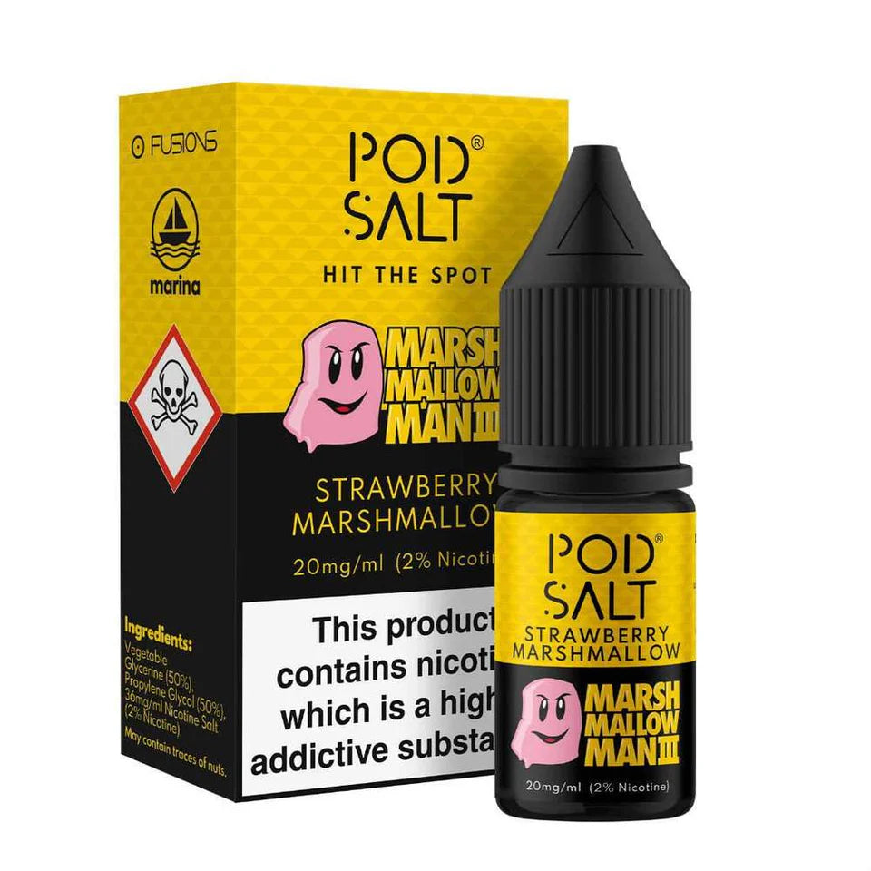 Strawberry Marsh Mallow Nic Salt E-Liquid By Pod Salt