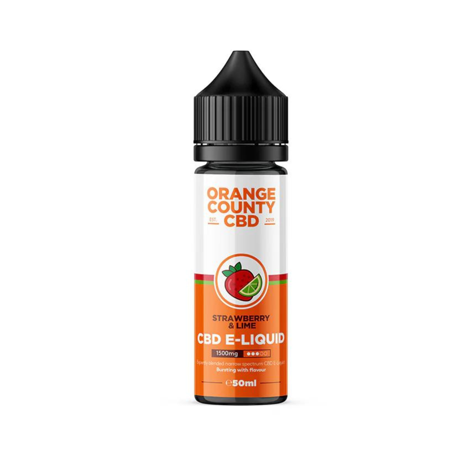 Strawberry & Lime 1500mg CBD 50ml  E-liqud By Orange County