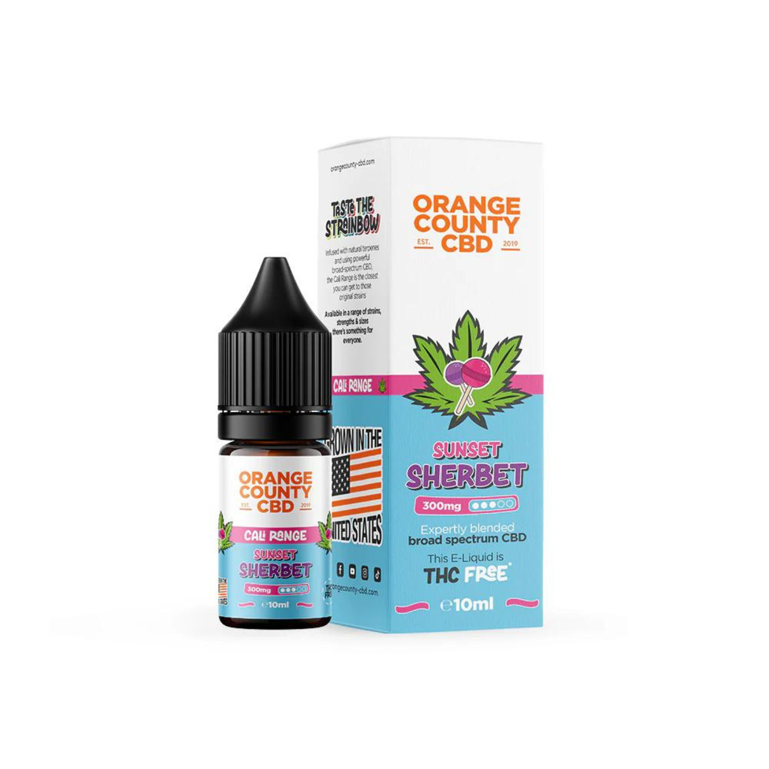 Sunset Sherbet 300mg CBD 10ml E-liquid By Orange County