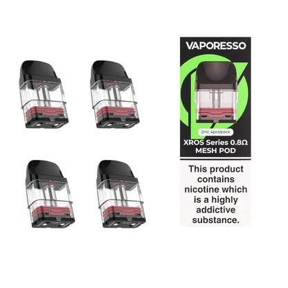 Vaporesso XROS Replacment Pods 0.8 Ohm Pack of 4 TPD