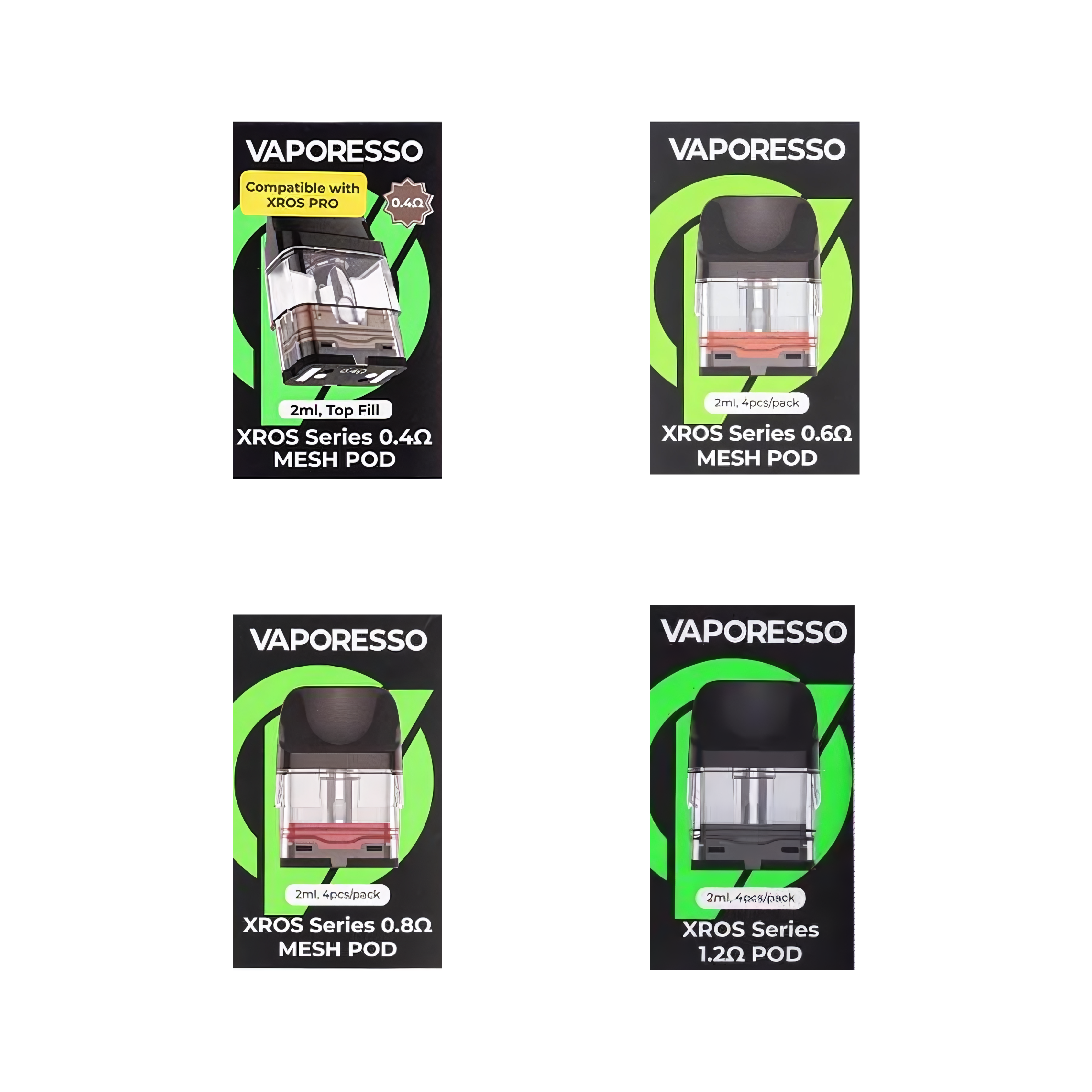 Vaporesso XROS Replacment Pods Pack of 4 TPD