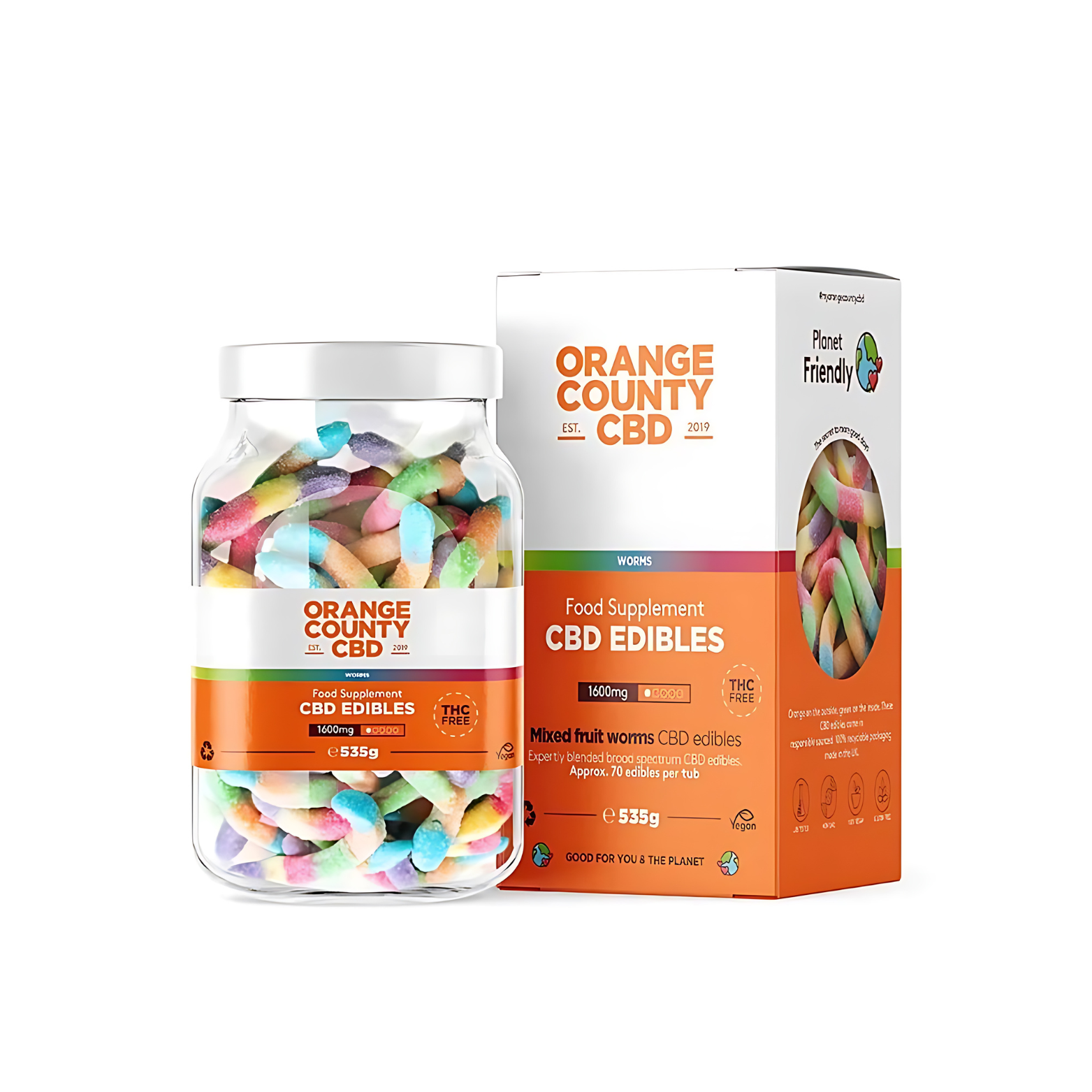 Worms 535g CBD Edibles 1600mg By Orange County