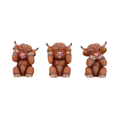 Nemesis Now Three Wise Highland Cows 9.6cm