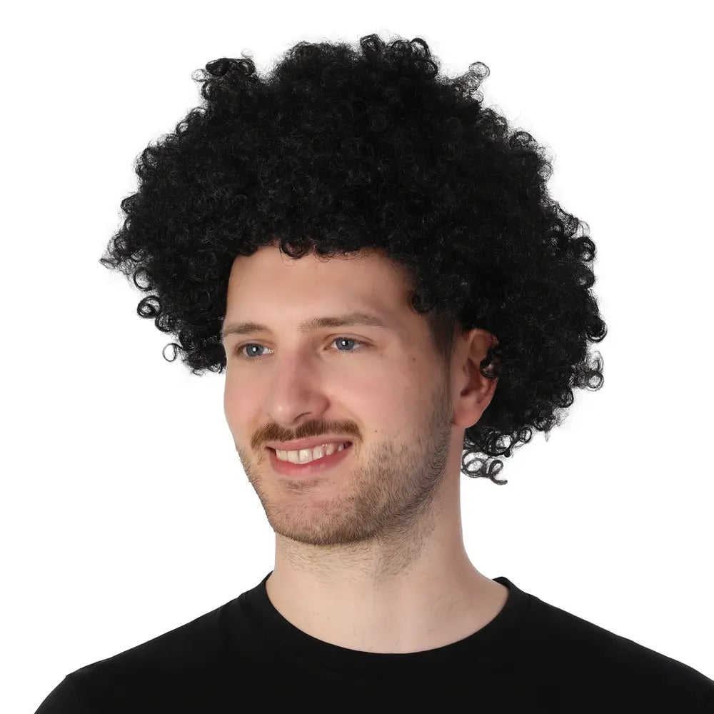 Black Afro Wig Curly Funky Disco 70s 80s Costume Fancy Dress Party Unisex Hair
