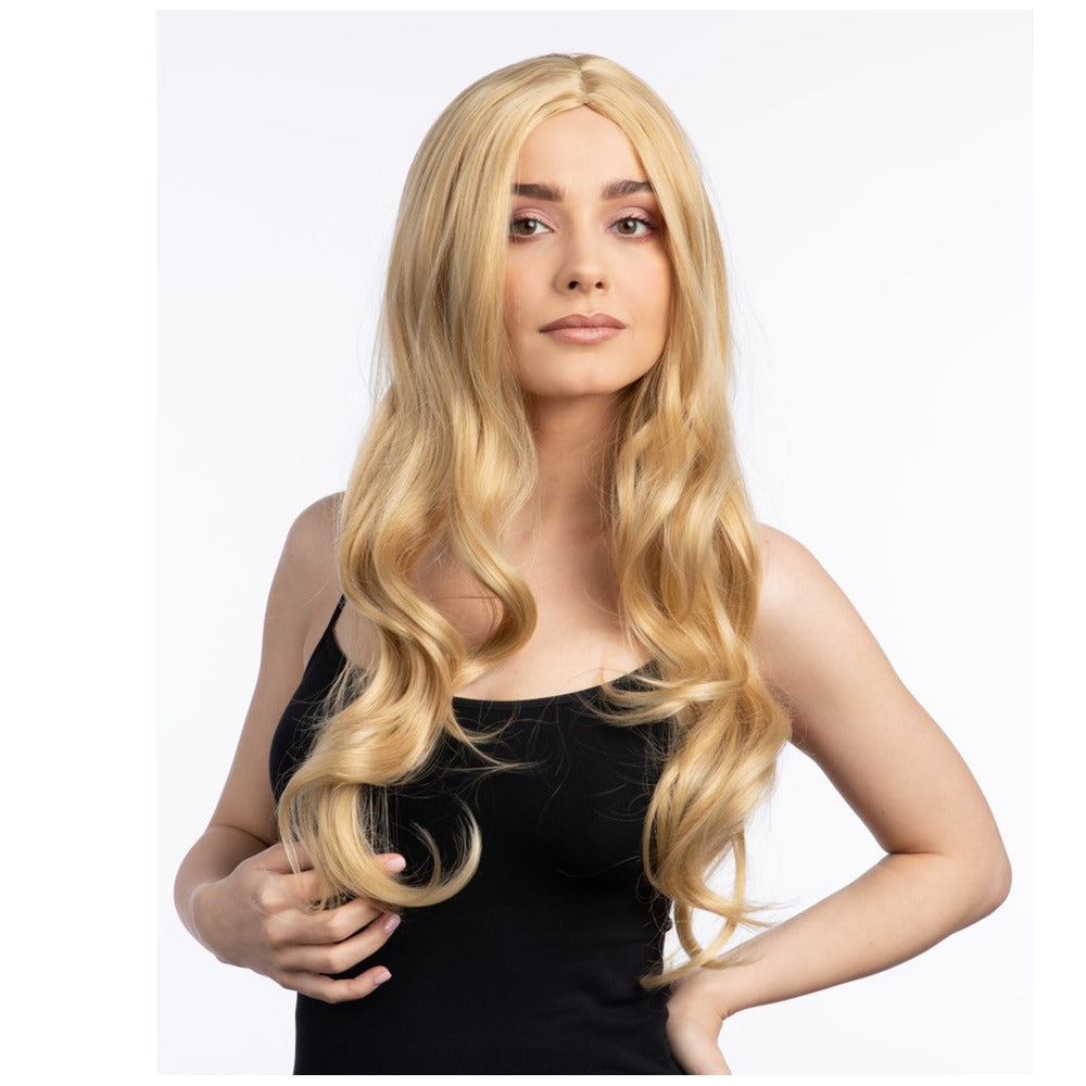 Deluxe Layla Wig Long Blonde Wavy Heat Resistant Fancy Dress Cosplay Costume