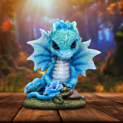 Nemesis Now Blue Poppy Flower Dragon 11cm