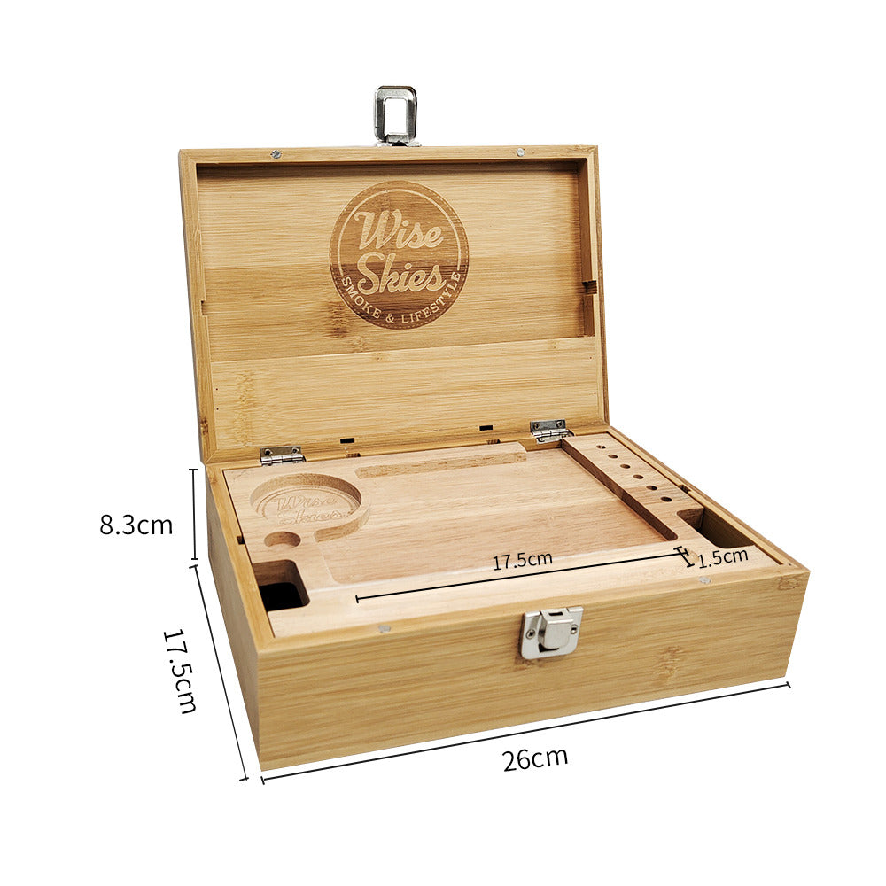Wise Skies X-Large Natural Bamboo Rolling Box