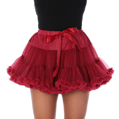 Luxury Burgundy Layered Tutu Skirt 80s Fancy Dress Hen Night Dance Party Costume