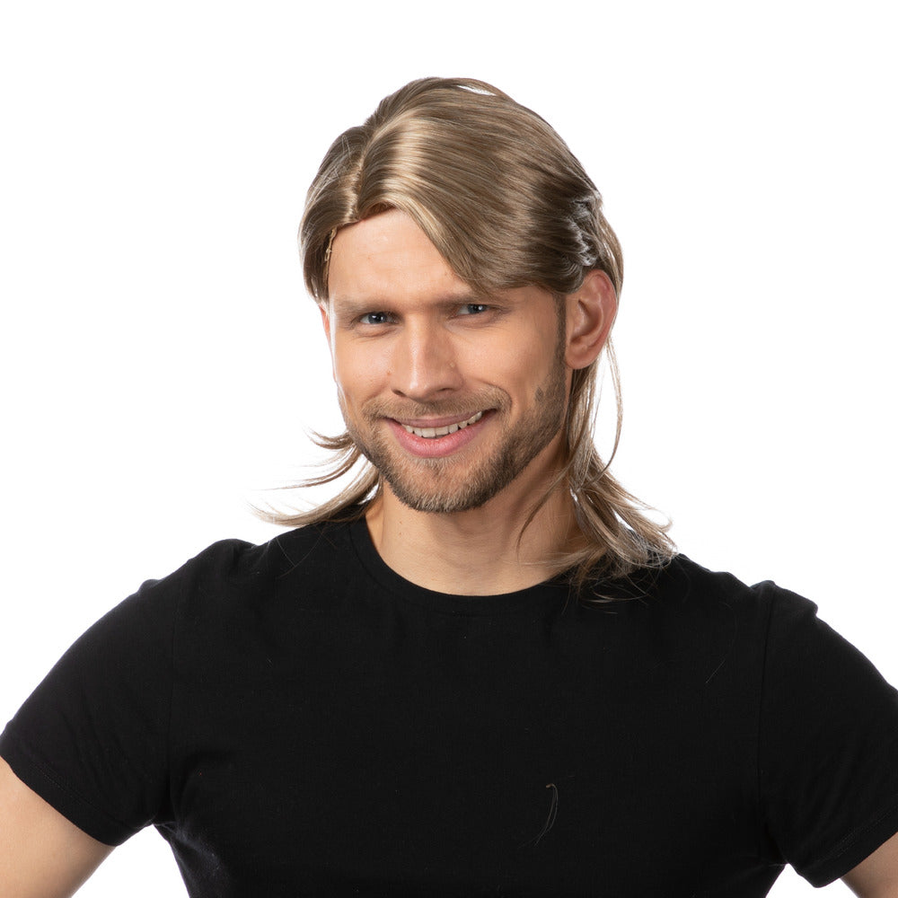 Mullet Wig Blonde Brown 80s Retro Rockstar Fancy Dress Costume Party Hair