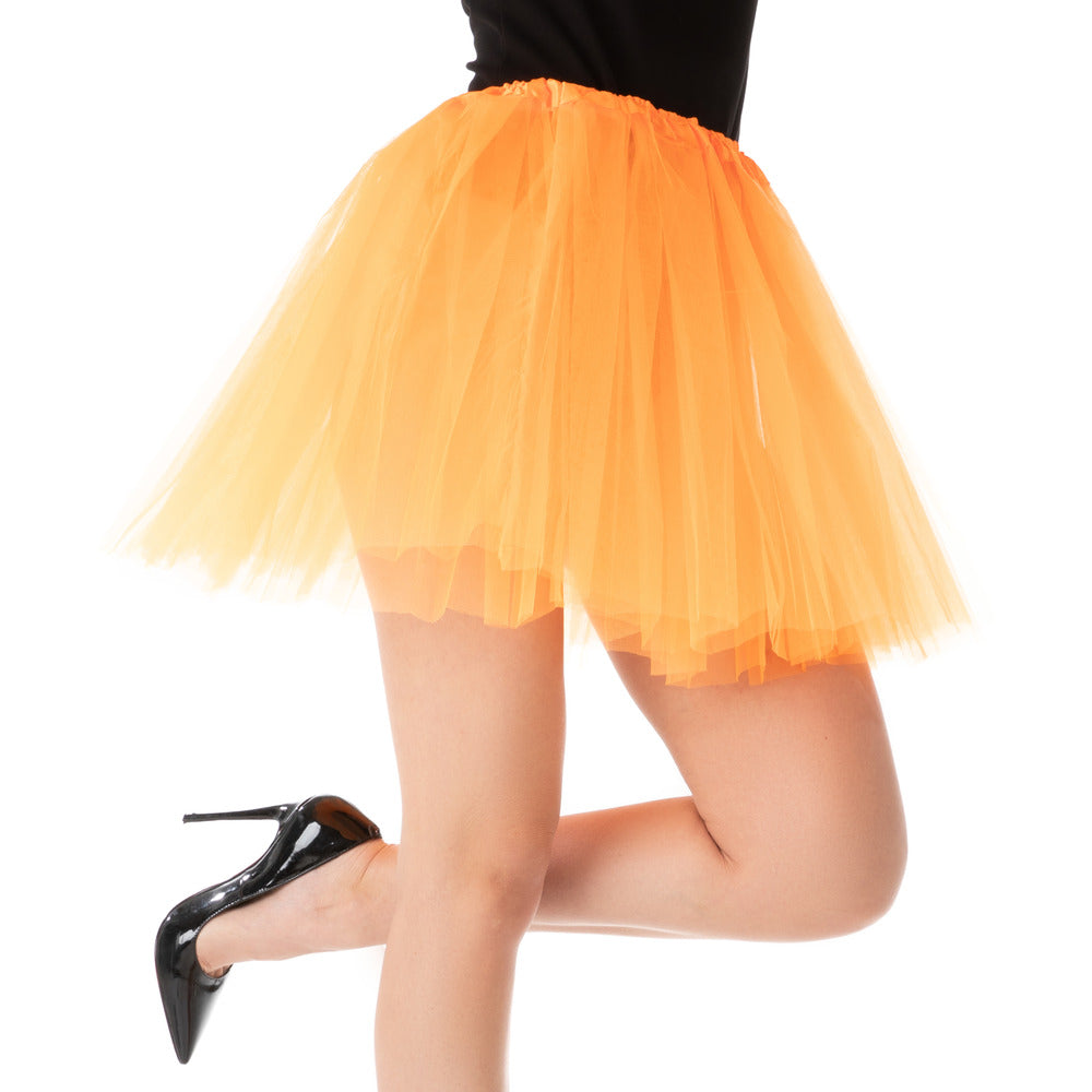 Stylex Party Orange Tutu Skirt 80s Fancy Dress Hen Night Dance Costume Accessory